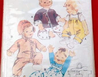 Vintage Stil uncut Danish language infant overall, jacket and bonnet pattern
