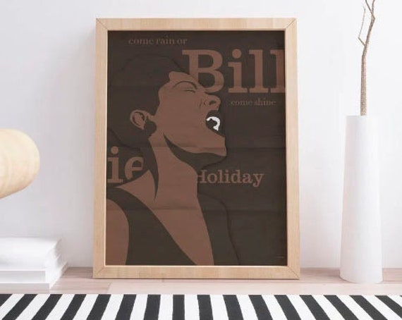 Billie Holiday . Jazz. Wall decor art. Poster. Illustration. Digital print. Music. Picture.