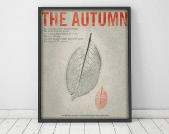 The Autumn. Wall decor art. Illustration. Digital print. Book. Poster. 15,75 x 19,69 inch