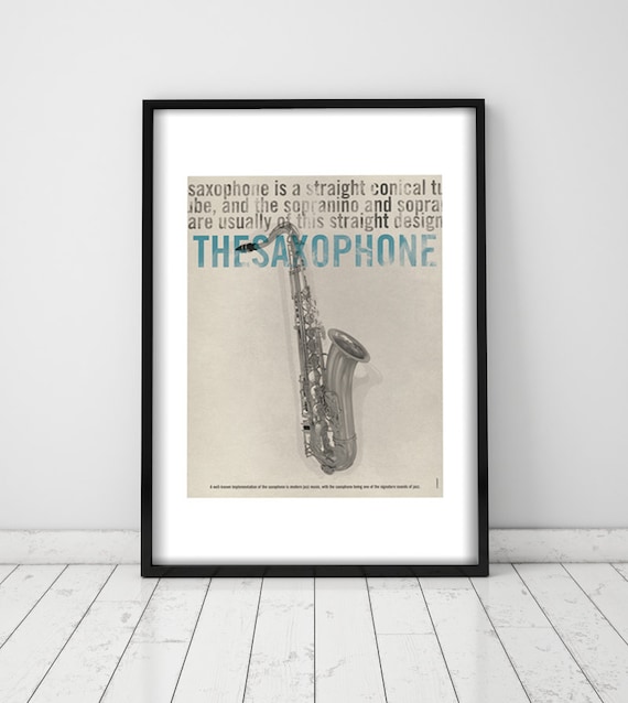 The Saxophone Wall Decor Art Poster Ilration Digital Print Al Instrument