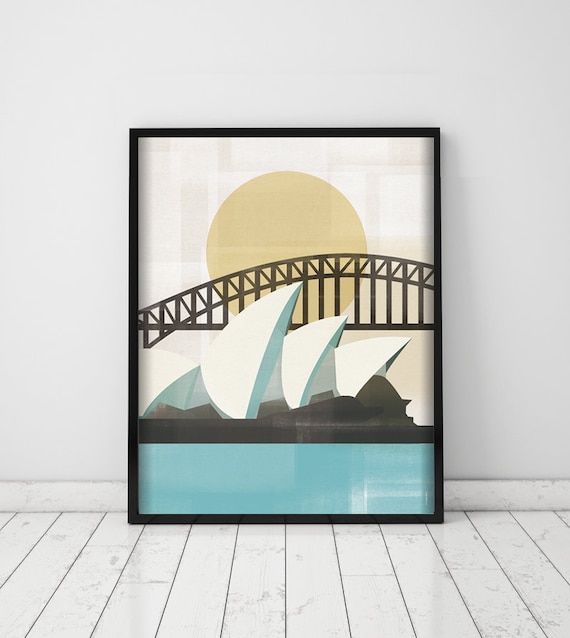 Sydney. Australia print. Wall decor art. Digital print. Illustration.  City. Travel. Oceania.