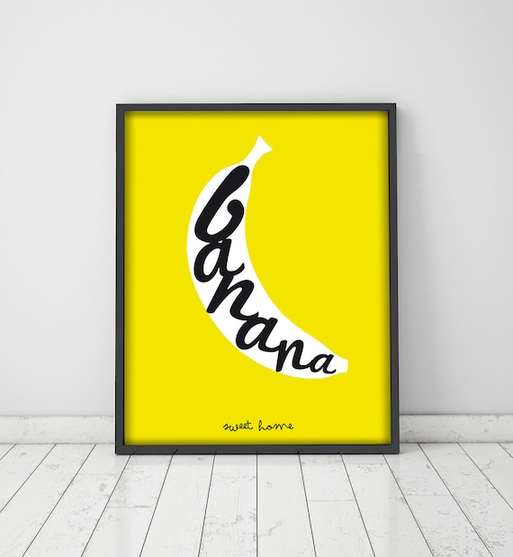 Wall art decor. Picture Banana. Printable art. Ilustration. Digital print. Instant digital download
