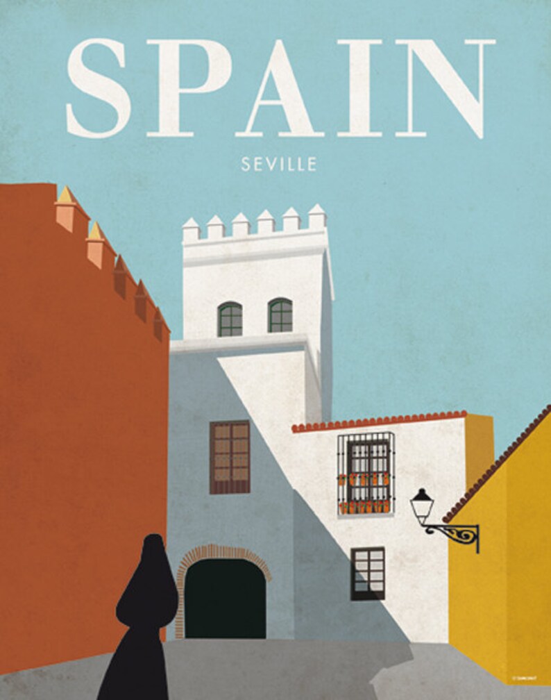 Spain. Wall Decor Art. Poster. Illustration. Digital Print. Etsy