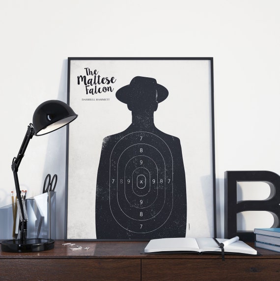 The Maltese Falcon. Dashiell Hammett. Wall decor art. Illustration. Digital print. Book. Poster. 15,75 x 19,69 inc