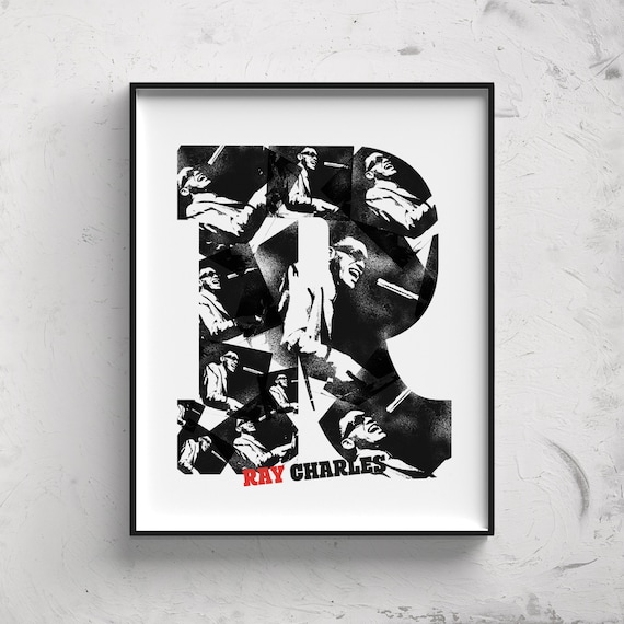Ray Charles. Poster. Poster. Art. Digital printing. Illustration. Music. Digital download.