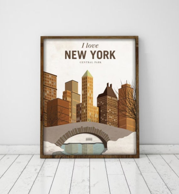New York. EEUU.  Wall decor art. Poster. Illustration. Digital print. City. Travel.