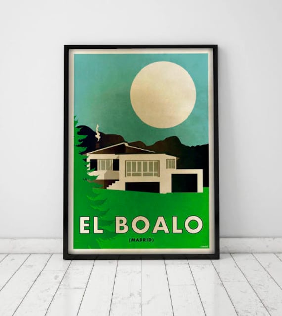 El Boalo. Madrid.  Spain. Country house. Wall decor art. Poster. Illustration. Digital print. City. Travel. 19,69 x 27,56 inch