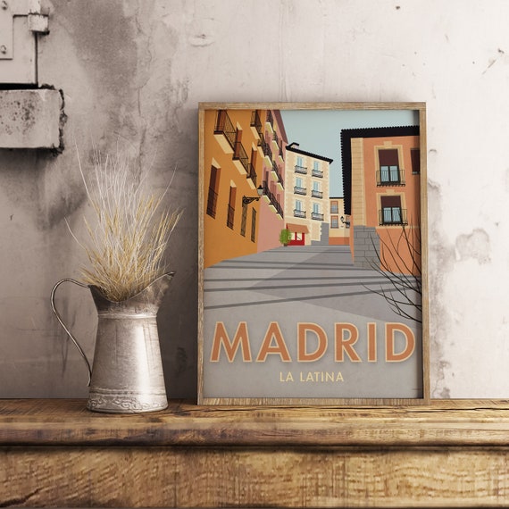 Madrid. Spain. Wall decor art. Poster. Illustration. Digital print. City. Travel.