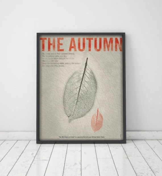 The Autumn. Wall decor art. Illustration. Digital print. Book. Poster. 15,75 x 19,69 inch