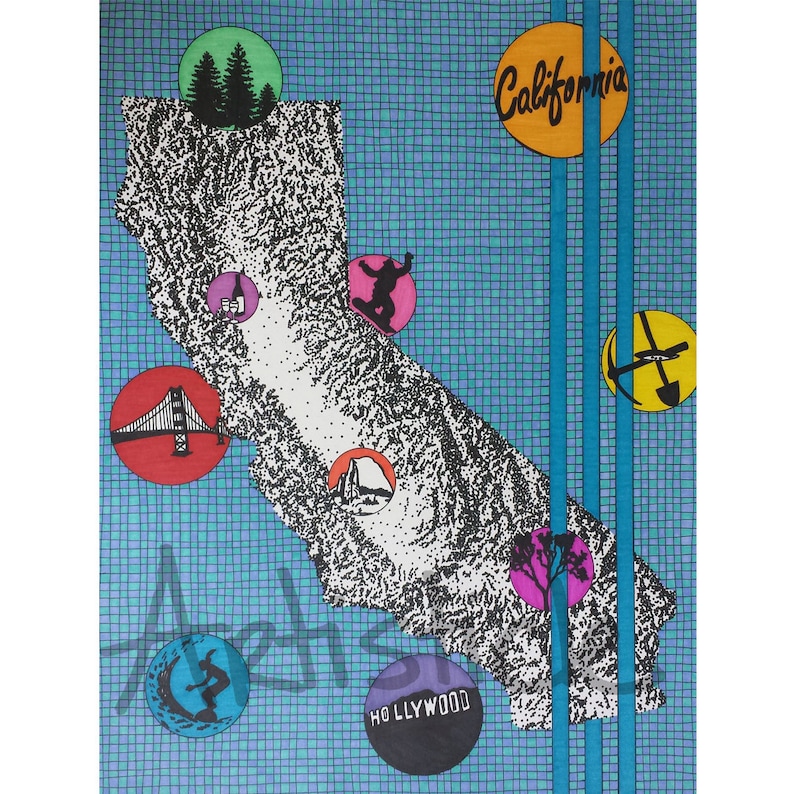 California 5x7 Card CA Stationery Travel Card Thank You Card Tourist Souvenir Blank Greeting Card Card From CA Birthday Card