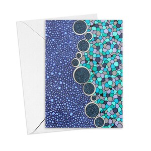 Blue Tentacles Greeting Cards, Set of 6 with Envelopes, Thank You Notes, Blank Inside