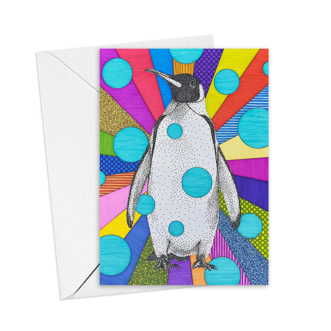 Penguin Greeting Cards, Set of 6 With Envelopes, Thank You