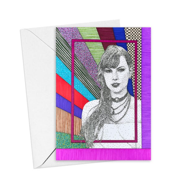 Taylor Greeting Cards, Set of 6 with Envelopes, Thank You Notes, Blank Inside
