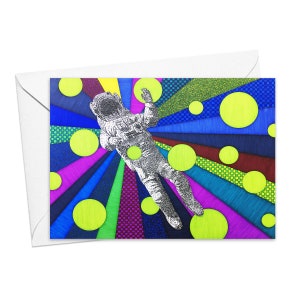 Astronaut Greeting Cards, Set of 6 with Envelopes, Thank You Notes, Blank Inside