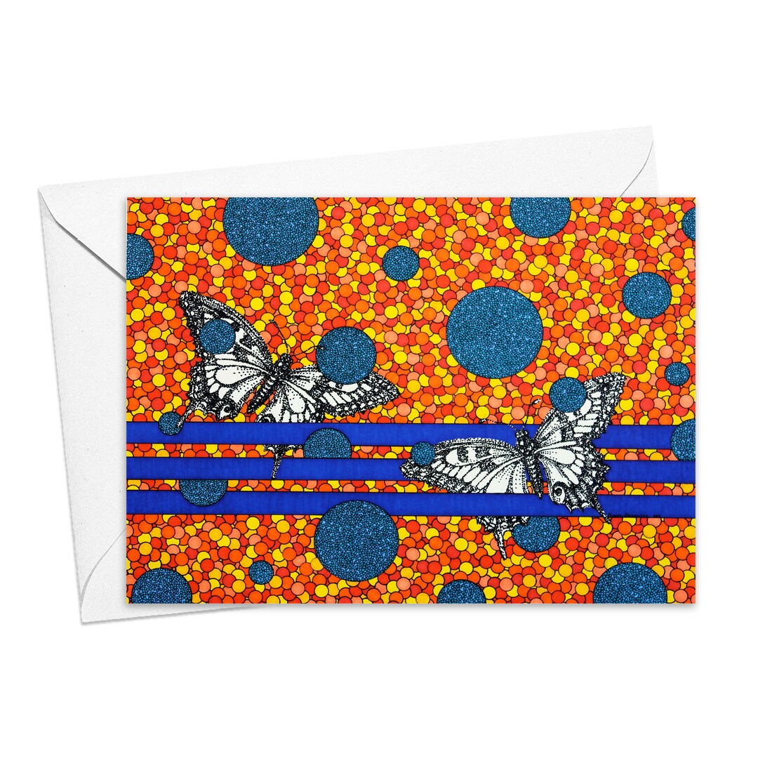 Blue Butterflies Greeting Cards, Set of 6 With Envelopes, Thank You ...
