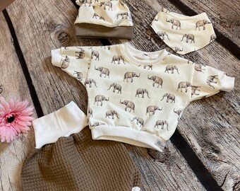 Kleidungsset mit Elefanten für Babys, Kleinkinder und Frühchen