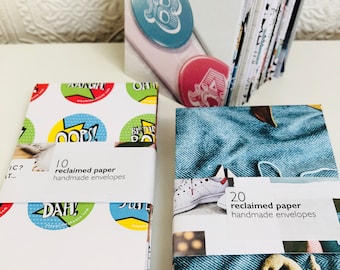 MINI SOBRES hechos a mano de papel reciclado / 10 / 20 / 50
