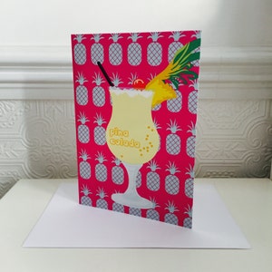 Pina Colada Cocktail Greetings Card
