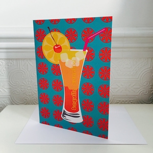 Biglietto di auguri per cocktail Tequila Sunrise