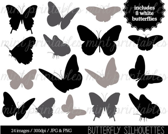 Schmetterling Silhouette Clipart ClipArt Clip Art Clipart | Etsy