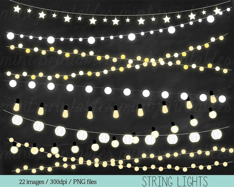BUY 2 GET 1 FREE! Personal /& Commercial String Lights Clipart Lights Clipart Holiday Christmas Lights Fairy Lights Clipart Clip Art
