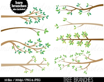 Rama clipart, Rama de árbol Silueta Clip art, Ramas de árbol, Hojas de árbol, árboles, hojas - Comercial y personal - COMPRAR 2 OBTENER 1 GRATIS!