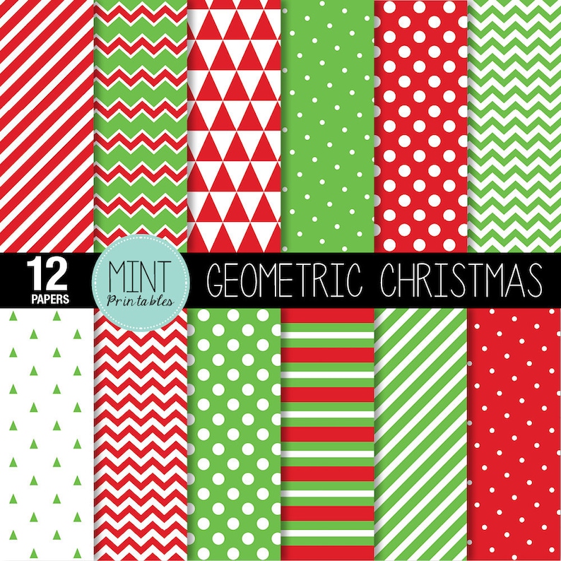 Christmas Scrapbooking Paper Christmas Digital Paper Red | Etsy