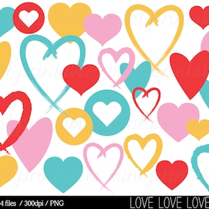 Heart Clipart, Love Hearts Clip Art, Valentine Clipart, Valentines Day, Wedding, Romantic - Commercial & Personal - BUY 2 GET 1 FREE!