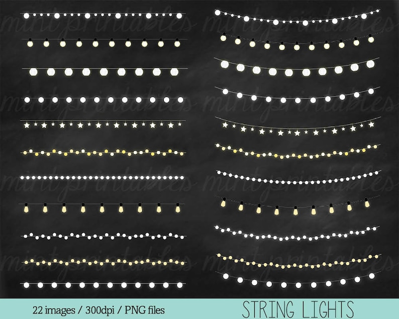 BUY 2 GET 1 FREE! Personal /& Commercial String Lights Clipart Lights Clipart Holiday Christmas Lights Fairy Lights Clipart Clip Art