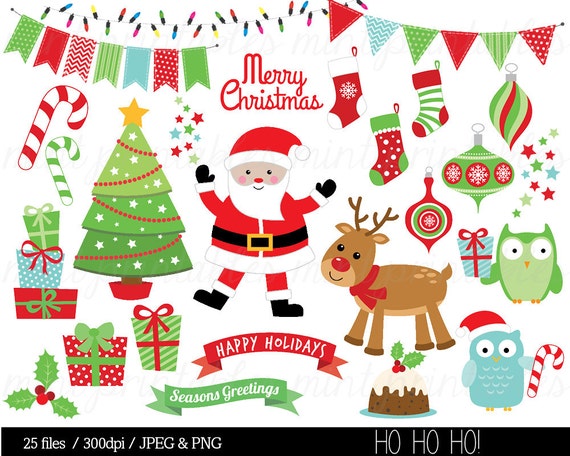 Christmas Gift card. Vector seamless xmas pattern. Cute cat animals  seasonal wallpapers. Food, gifts symbols set. Stock Vector