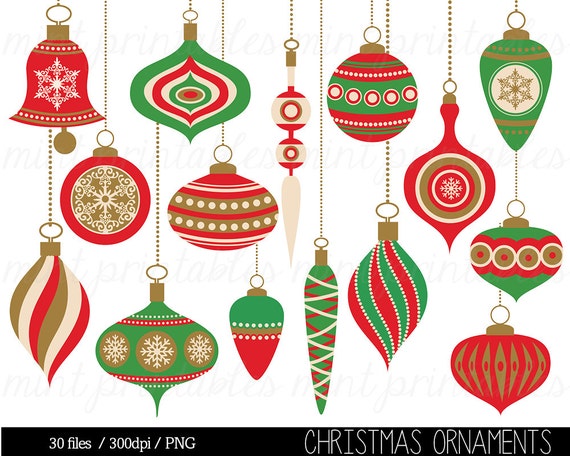 Christmas Clipart Christmas Decoration Ornament Balls Hanging - Etsy