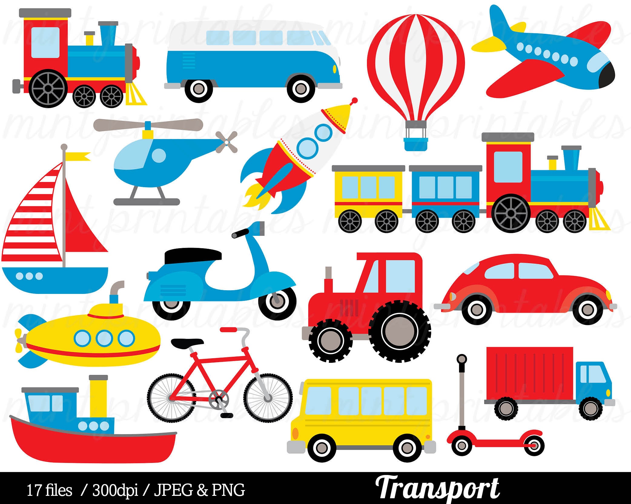 Transport Clipart Transport Clip Art Train Car Truck | Etsy