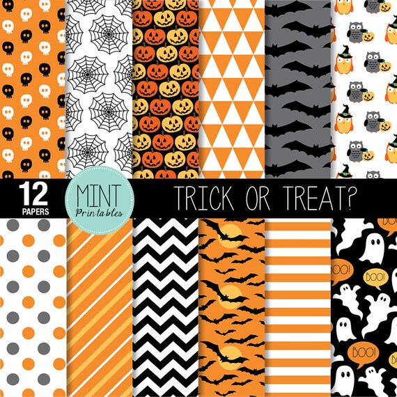 Discriminación sexual El extraño Prestador Halloween Scrapbooking Paper Digital Paper Patterned Paper - Etsy