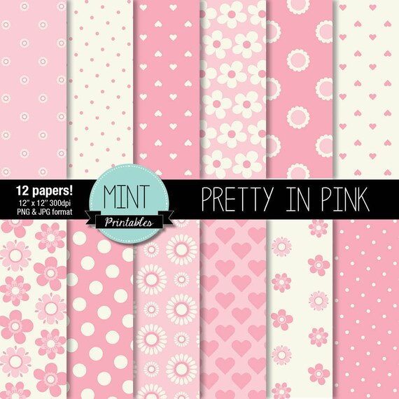 Digital Paper Scrapbooking Papers Patterned Paper Printable Etsy