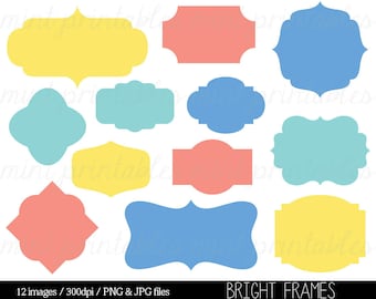 Frame Borders Clip Art Clipart, Digital Labels, Tags, Decorative Frames, vintage labels Borders - Commercial & personal - BUY 2 GET 1 FREE!