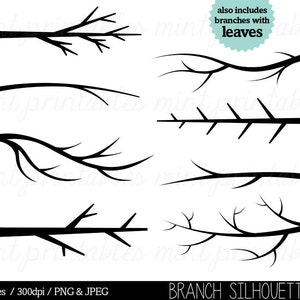 May include: A set of 16 black and white branch silhouettes, perfect for crafting and design projects. The silhouettes are simple and elegant, and they can be used to create a variety of different looks.
