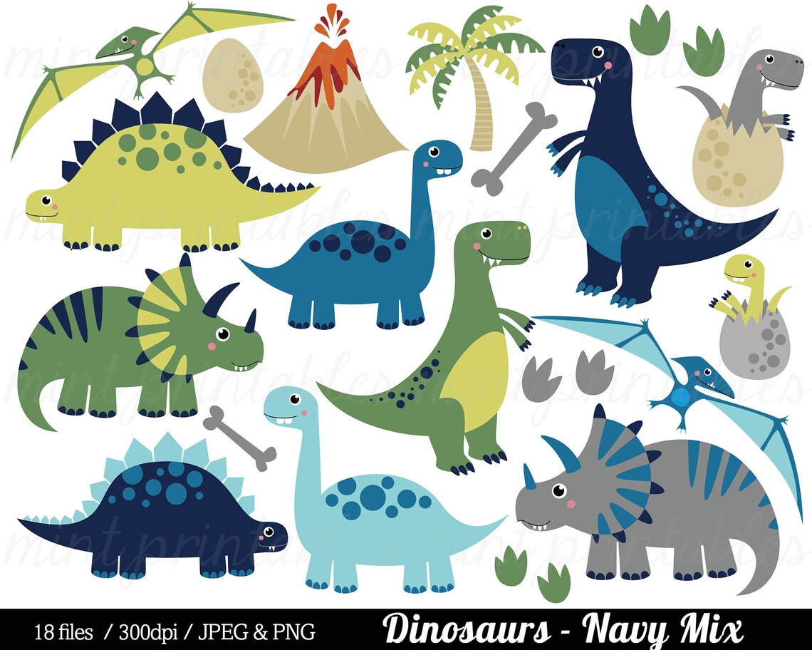 Dinosaur Clipart Dinosaurs Clip Art Tyrannosaurus Rex - Etsy