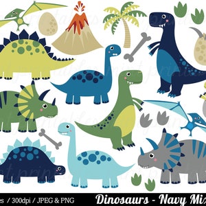 Dinosaur Clipart, Dinosaurs Clip Art, Tyrannosaurus Rex Stegosaurus Triceratops pterodactyl Egg - Commercial & Personal - BUY 2 GET 1 FREE!