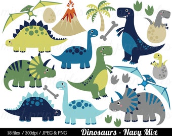 Dinosaur Clipart, Dinosaurs Clip Art, Tyrannosaurus Rex Stegosaurus Triceratops pterodactyl Egg - Commercial & Personal - BUY 2 GET 1 FREE!