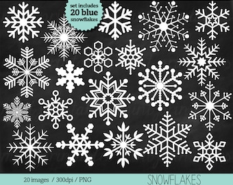 Snowflake Clipart, Snowflake Clip Art, Christmas Clipart, Snow Winter Holiday Season Frozen - Commercial & Personal - BUY 2 GET 1 FREE!