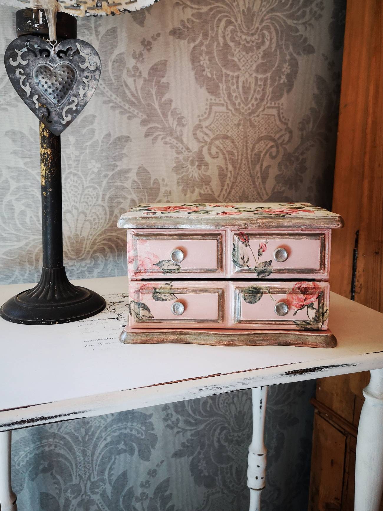 Bote de Noël blanche et or dans un esprt très shabby chc : Boîtes