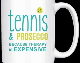 Tennis and Prosecco Coffee MUG - Large 15OZ Coffee Mug