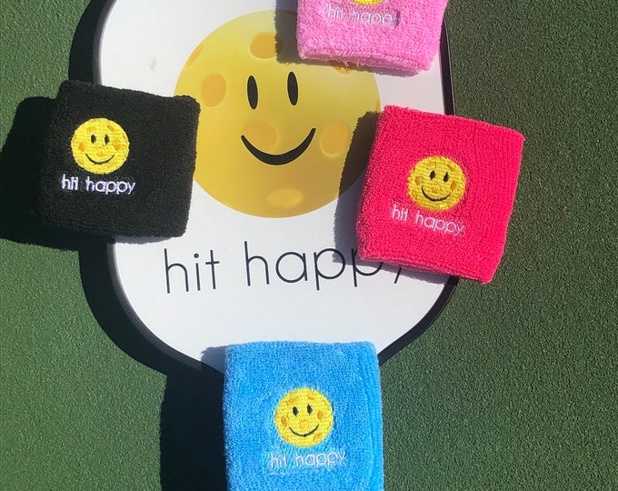 2 Hit Happy Pickleball Wristbands - Great Gift for the pickleball player