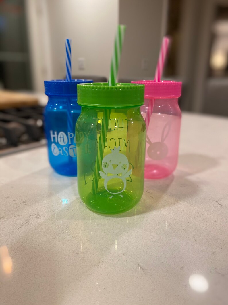 Holographic personalized kids Easter cups