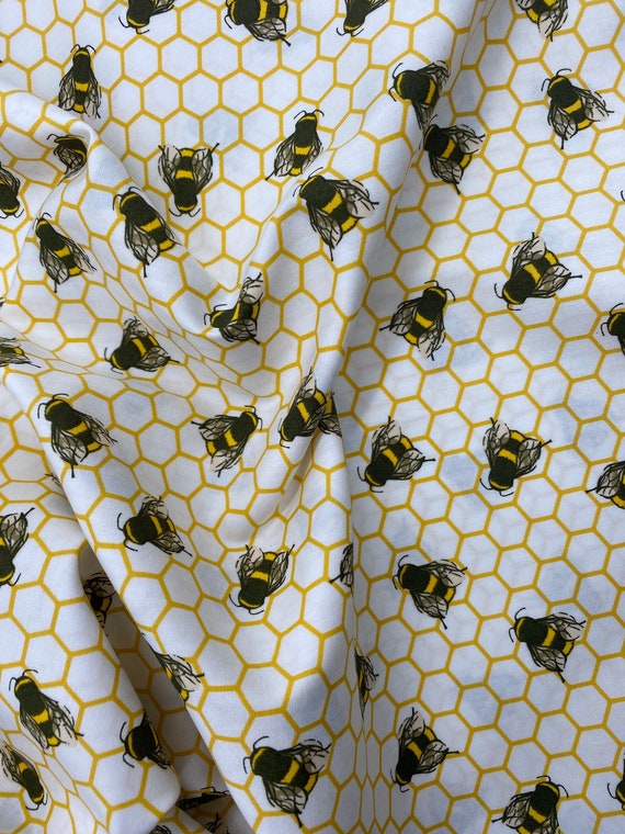 100% COTTON FABRIC BUMBLE HONEY BEE WAX ECO WRAPS MATERIAL DRESSMAKING SEWING