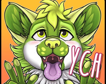 NEW YCH Peace Sign - Furry / Anthro / Fursona Con Badge - Custom Art Character Profile Image or Icon [YOUR character]