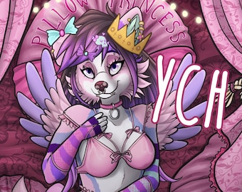 YCH Pillow Princess (NSFW) - Furry / Fursona  - Cute Custom Art for Profile Image, Con Badge or Icon [Your Character]