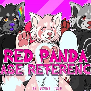 Hoja de referencia base de Red Panda macho/hembra - Anthro Furry Art / descarga instantánea