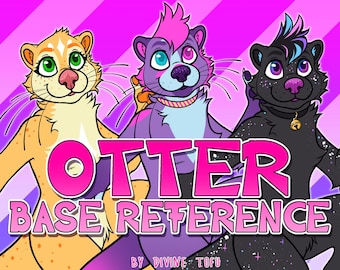 OTTER Base Reference Sheet male/female - Anthro Furry Art / instant download