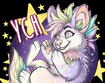 Star Baby Plush YCH - Furry / Anthro / Fursona Con Badge - Custom Art Character Profile Image or Icon [YOUR CHARACTER]